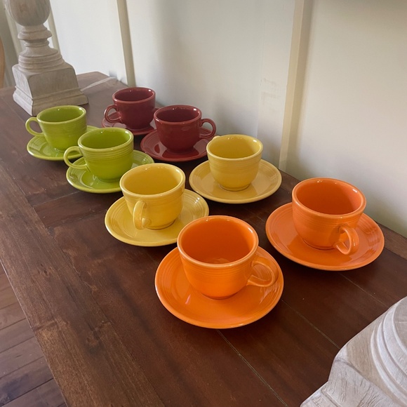 Fiesta Homer laughlin China set of 8 cups and saucers - Picture 6 of 9